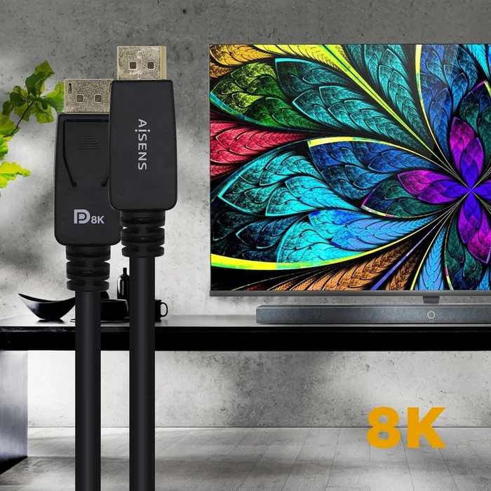 Aisens Cable DisplayPort 1.4 Certificado 8K@60Hz 3m Negro