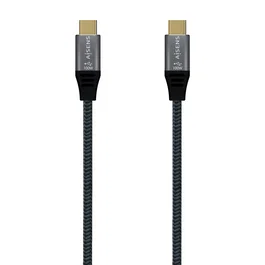 AISENS - CABLE USB 2.0 ALUMINIO 5A 100W E-MARK, USB-C/M-USB-C/M, GRIS, 1.0M