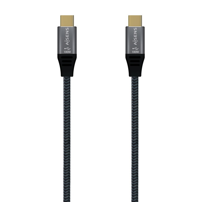 Aisens Cable USB 2.0 Tipo-C Macho a Tipo-C Macho A107-0628 100W 480Mbps 1m Gris Aisens Cable USB 2.0 Tipo-C Macho a Tipo-C Macho A107-0628 100W 480Mbps 1m Gris