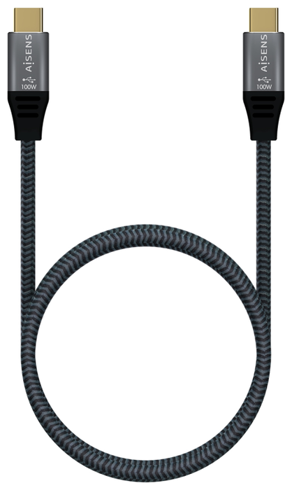 Aisens Cable USB 2.0 Aluminio 100W 5A USB-C a USB-C 2m Gris