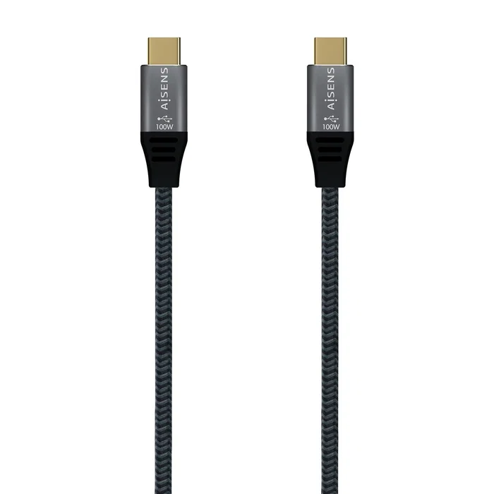 Aisens Cable USB 2.0 USB-C a USB-C 100W Aluminio Gris 2m Aisens Cable USB 2.0 USB-C a USB-C 100W Aluminio Gris 2m