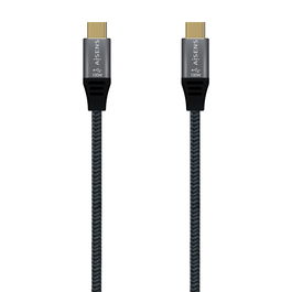 AISENS - CABLE USB 2.0 ALUMINIO 5A 100W E-MARK, USB-C/M-USB-C/M, GRIS, 2.0M