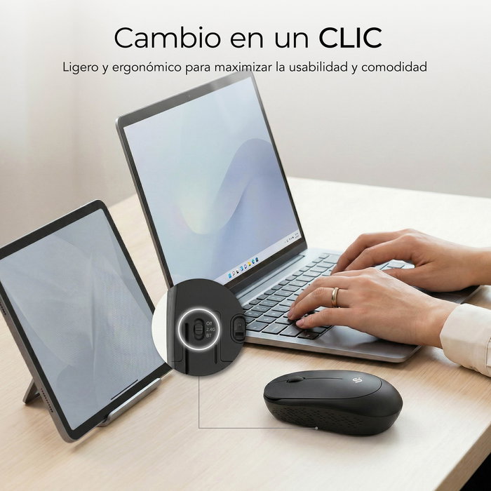 Subblim Business Plus Silencioso Ratón Inalámbrico Negro 1200 DPI