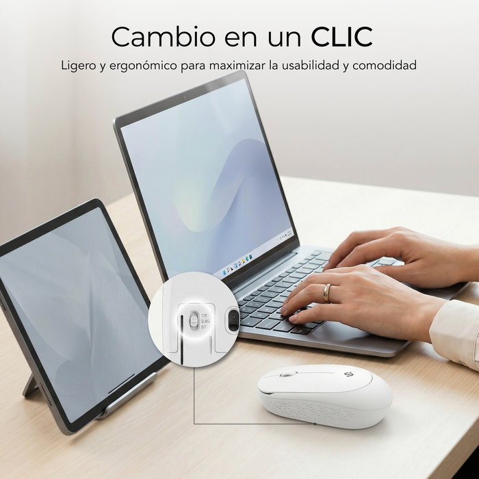 Subblim Business Plus Silencioso Ratón Inalámbrico Blanco 1200 DPI