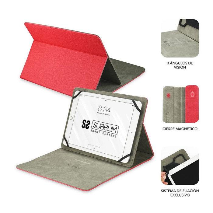 Subblim Clever Stand Tablet Case 10,1 pulg - Rojo