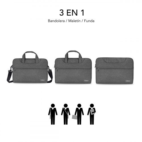 Subblim Maletín Business Laptop Sleeve 13,3-14 pulg Gris