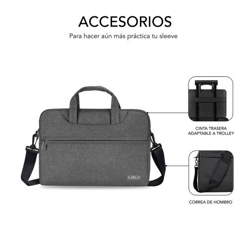Subblim Maletín Business Laptop Sleeve 13,3-14 pulg Gris
