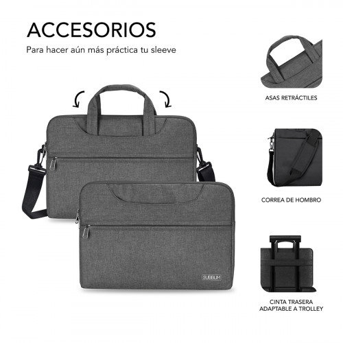 Subblim Maletín Business Laptop Sleeve 13,3-14 pulg Gris