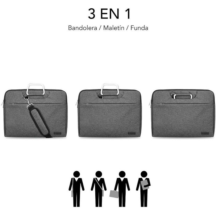 Subblim Maletín Business Laptop Sleeve 15,6 pulg Gris