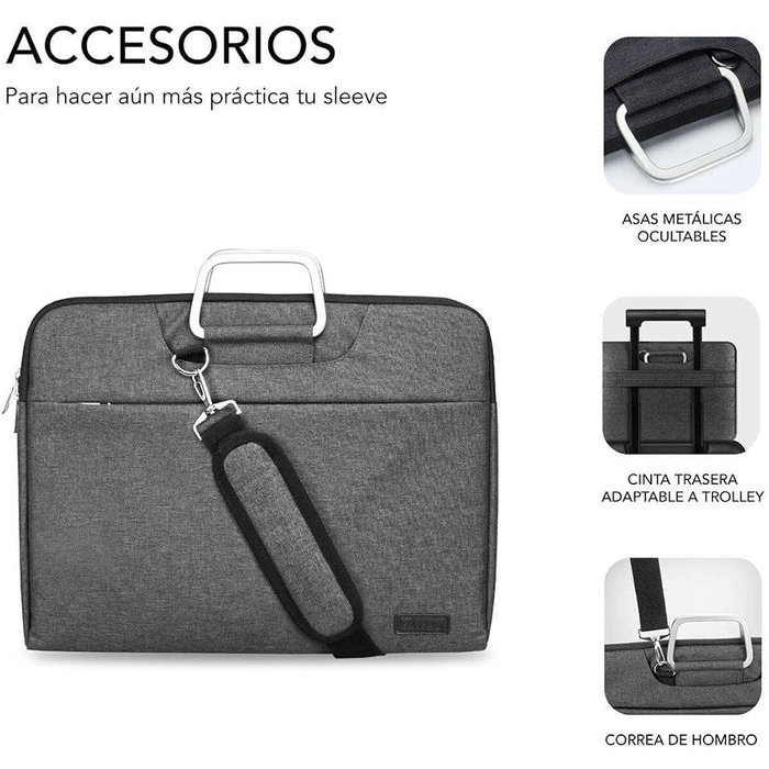 Subblim Maletín Business Laptop Sleeve 15,6 pulg Gris