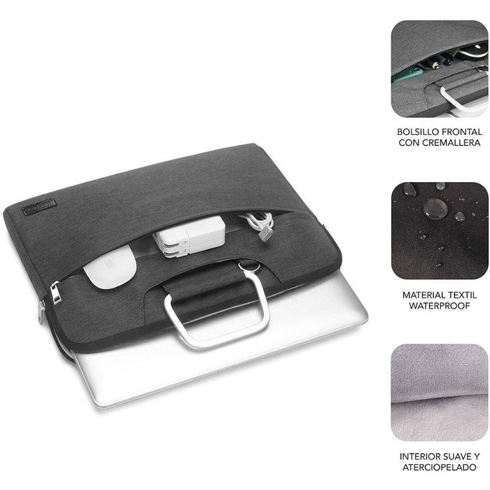 Subblim Maletín Business Laptop Sleeve 15,6 pulg Gris