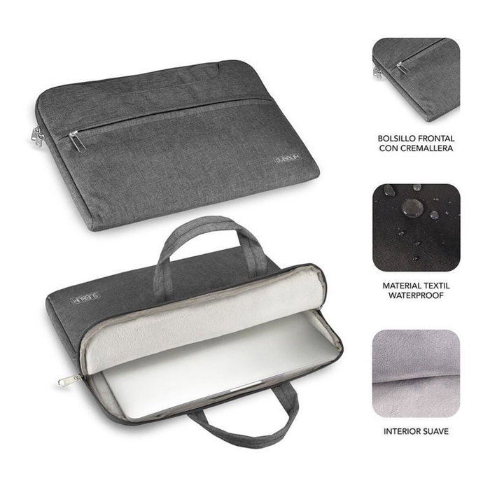 Subblim Maletín Business Laptop Sleeve 15,6 pulg Gris