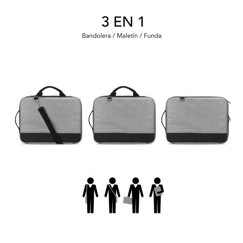 Subblim Funda Ordenador Advance Laptop Sleeve 13,3-14" Gris SUB-LS-2AS0001
