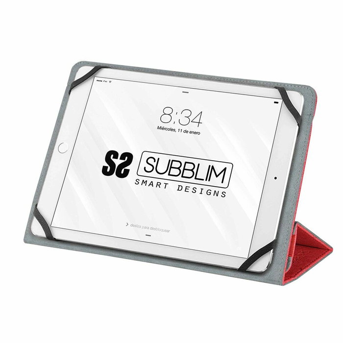 Subblim Funda Freecam Case para Tablet de hasta 10.1 pulgadas, Rojo, Tacto Cloth