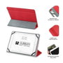 Subblim Funda Freecam Case para Tablet de hasta 10.1 pulgadas, Rojo, Tacto Cloth