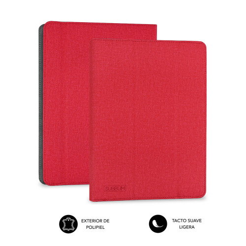 Subblim Funda Freecam Case para Tablet de hasta 10.1 pulgadas, Rojo, Tacto Cloth
