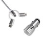 Subblim Cargador de Coche Dual 2.4A Plata con Cable 3 en 1