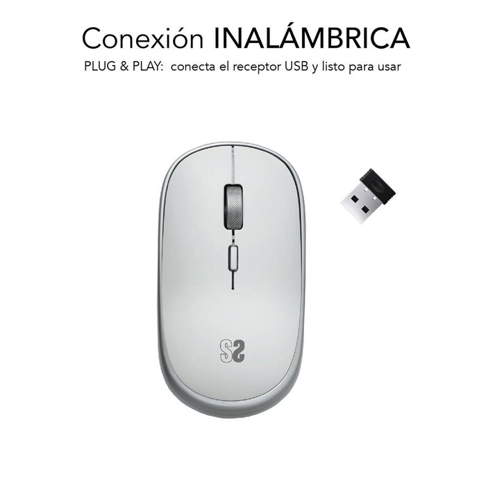 Subblim Wireless Mini Mouse Silver