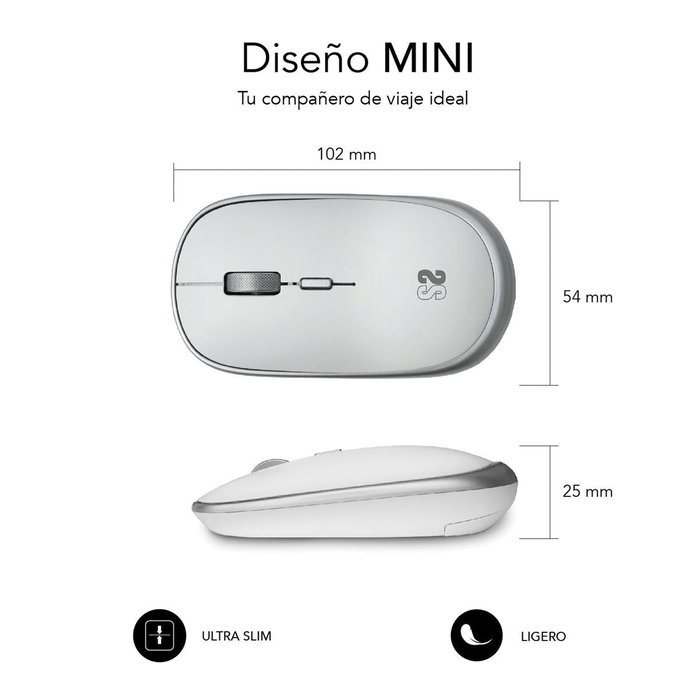 Subblim Wireless Mini Mouse Silver