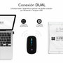 Subblim LED Dual Flat Mouse Black con Bluetooth y Receptor USB, 1600 DPI, Negro