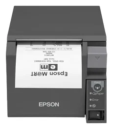 Epson TM-T70II (025A0) Impresora de Tickets/Recibos Térmica Alámbrica - Ancho Papel 80mm, USB, RS-232, Color Negro