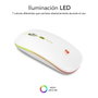 Subblim LED Dual Flat Mouse Blanco con Iluminación RGB y Conexión Dual