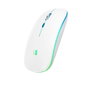 Subblim LED Dual Flat Mouse Blanco con Iluminación RGB y Conexión Dual