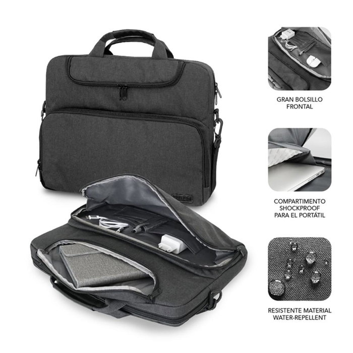 Subblim Maletín Air Padding para Portátiles de 13,3-14 pulgadas, Gris Oscuro