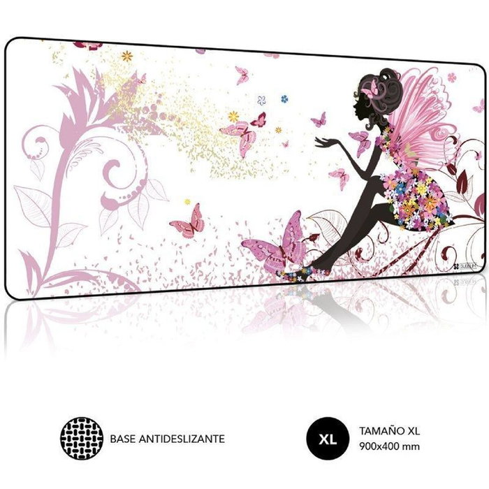 Subblim Alfombrilla de Ratón Hada XL con Mariposas 90x40 cm