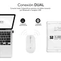 Subblim Dual Flat Ratón Inalámbrico Blanco con Bluetooth y USB Recargable