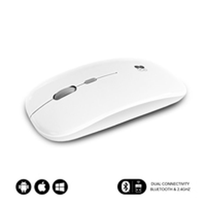 Subblim Dual Flat Ratón Inalámbrico Blanco con Bluetooth y USB Recargable Subblim Dual Flat Ratón Inalámbrico Blanco con Bluetooth y USB Recargable