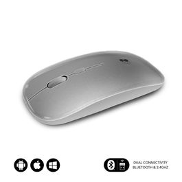 SUBBLIM Raton Dual Flat Mouse Silver Rechargeable