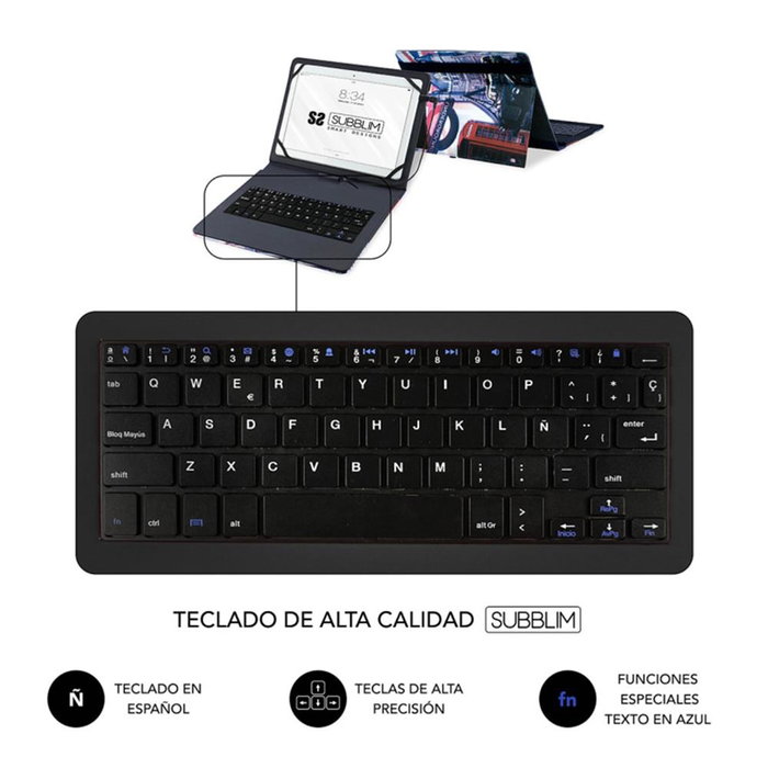 Subblim Keytab USB England Funda con Teclado para Tablet 10,1 pulgadas Subblim Keytab USB England Funda con Teclado para Tablet 10,1 pulgadas