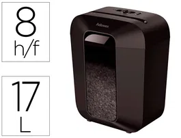 Fellowes LX-41 Destructora de Documentos, Minicorte Seguridad P-4, 8 Hojas, Papelera 17L