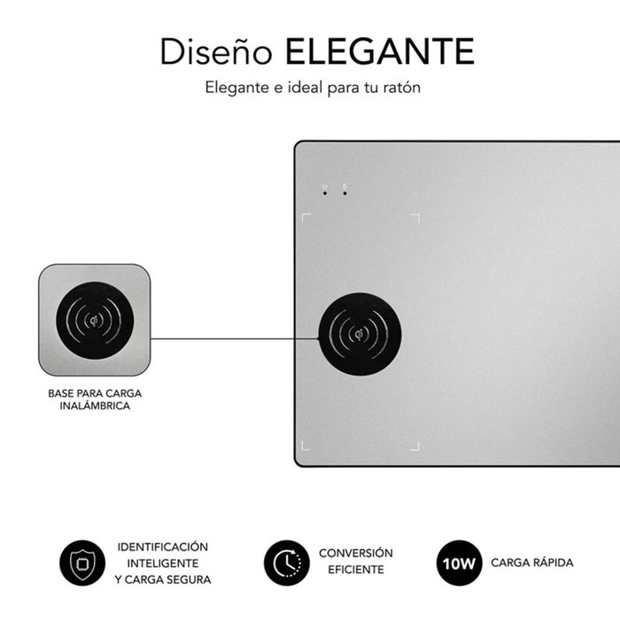 Subblim Alfombrilla con cargador inalámbrico Aluminum Silver 10W