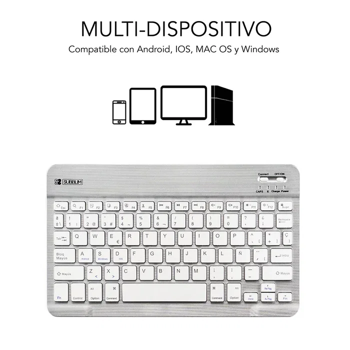 Subblim Teclado Smart BT Silver QWERTY Español Subblim Teclado Smart BT Silver QWERTY Español