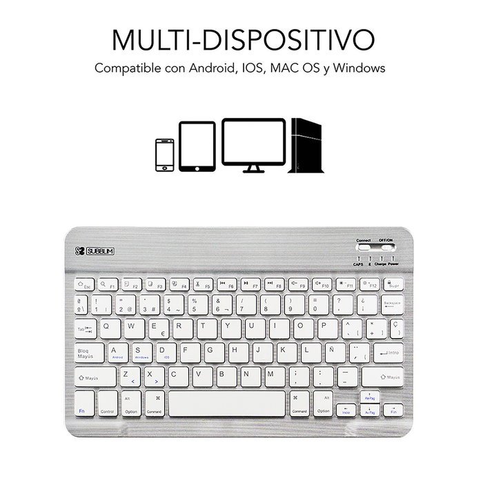 Subblim Smart BT Teclado Inalámbrico Bluetooth Plata