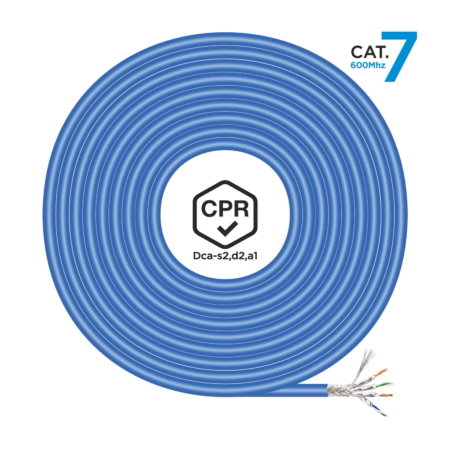 AISENS - Cable de Red RJ45 LSZH CPR Dca CAT.7 600 MHZ S/FTP AWG23, AZUL, 305M AISENS - Cable de Red RJ45 LSZH CPR Dca CAT.7 600 MHZ S/FTP AWG23, AZUL, 305M
