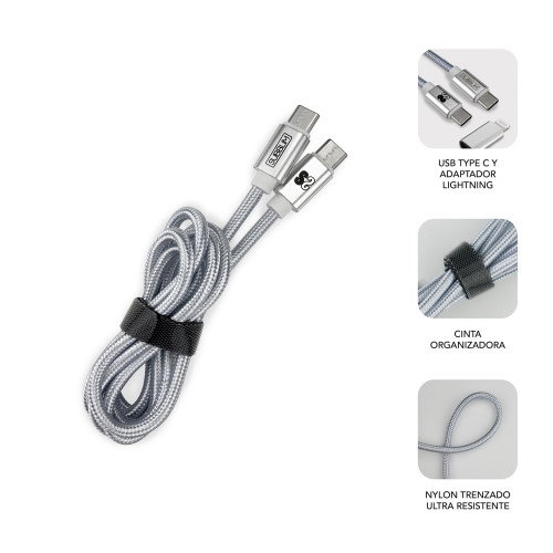 Subblim Cargador de Coche Dual PD20W+QC3.0 con Cable USB C a Lightning Blanco