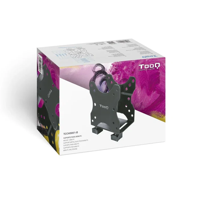 Tooq TCCH0001-B Soporte VESA para Mini PC, 4 Opciones de Montaje, 5 kg Máximo, Compatible VESA 50x50 75x75 100x100, Negro