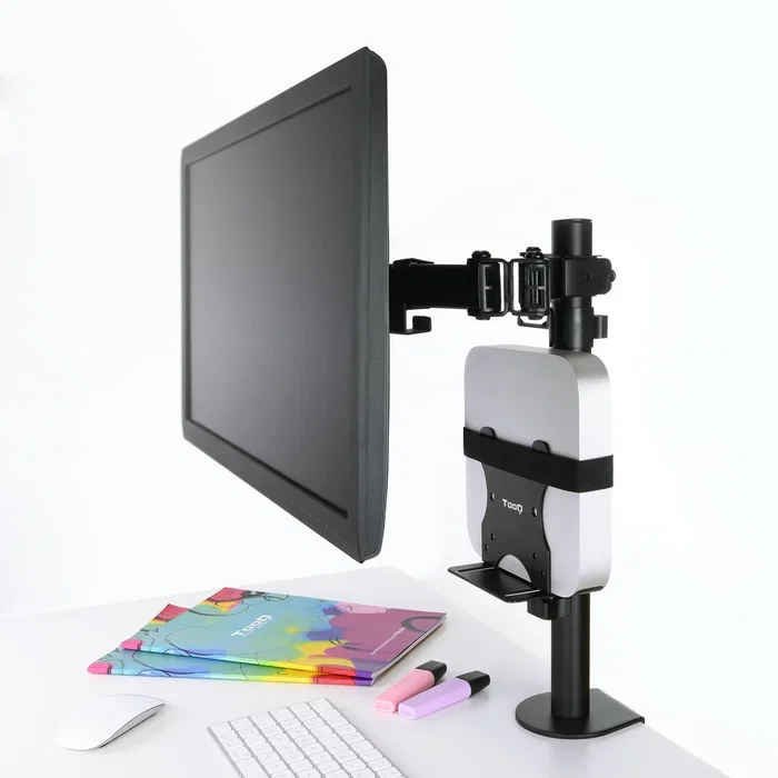 Tooq TCCH0001-B Soporte VESA para Mini PC, 4 Opciones de Montaje, 5 kg Máximo, Compatible VESA 50x50 75x75 100x100, Negro