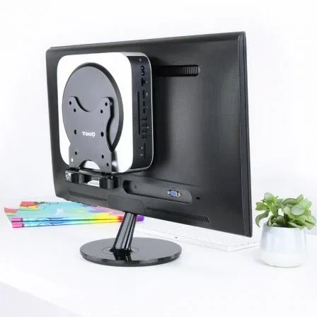 Tooq TCCH0001-B Soporte VESA para Mini PC, 4 Opciones de Montaje, 5 kg Máximo, Compatible VESA 50x50 75x75 100x100, Negro