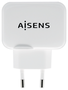 Aisens Cargador USB 17W 5V/3.4A con 2 Puertos USB y Control AI, Blanco