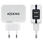 Aisens Cargador USB 17W 5V/3.4A con 2 Puertos USB y Control AI, Blanco