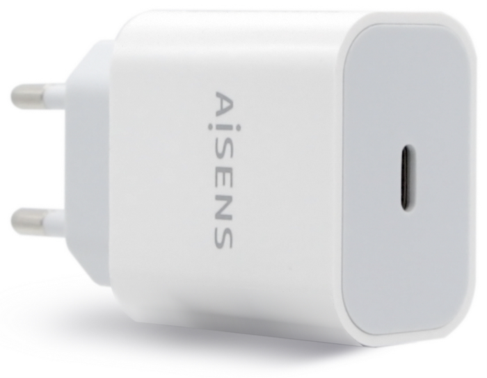 AISENS Cargador de Pared USB-C 20W PD 3.0 Blanco A110-0537