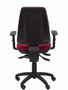 Silla de oficina Elche con mecanismo Asincro tapizada con Tela color Granate. Equipada con Base poliamida negra, Brazos 1D y Ruedas de nailon 50 mm