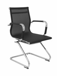Piqueras y Crespo Sillón Barrax Confidente con Malla Negra y Estructura Cromada
