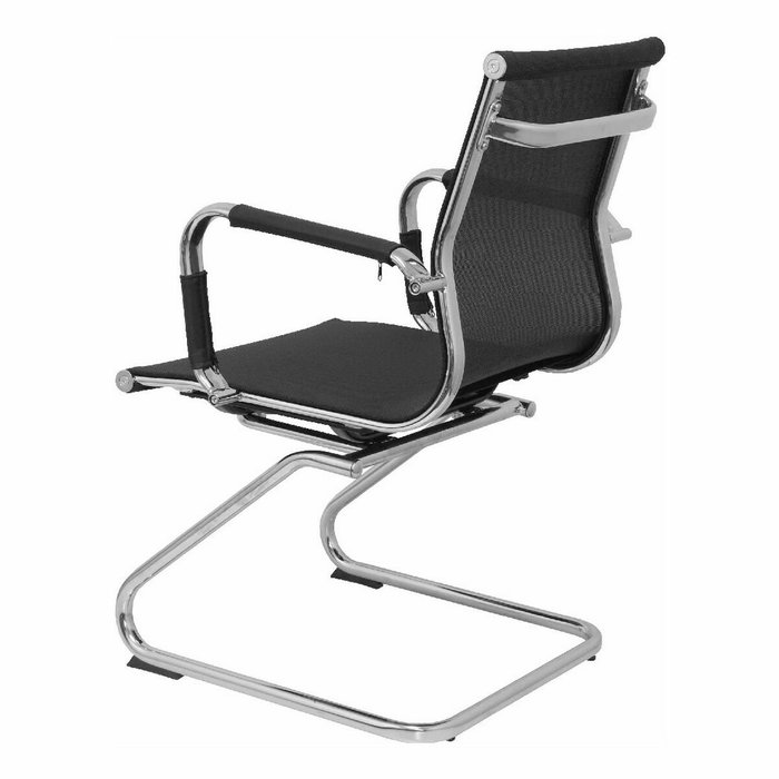 Piqueras y Crespo Sillón Barrax Confidente con Malla Negra y Estructura Cromada