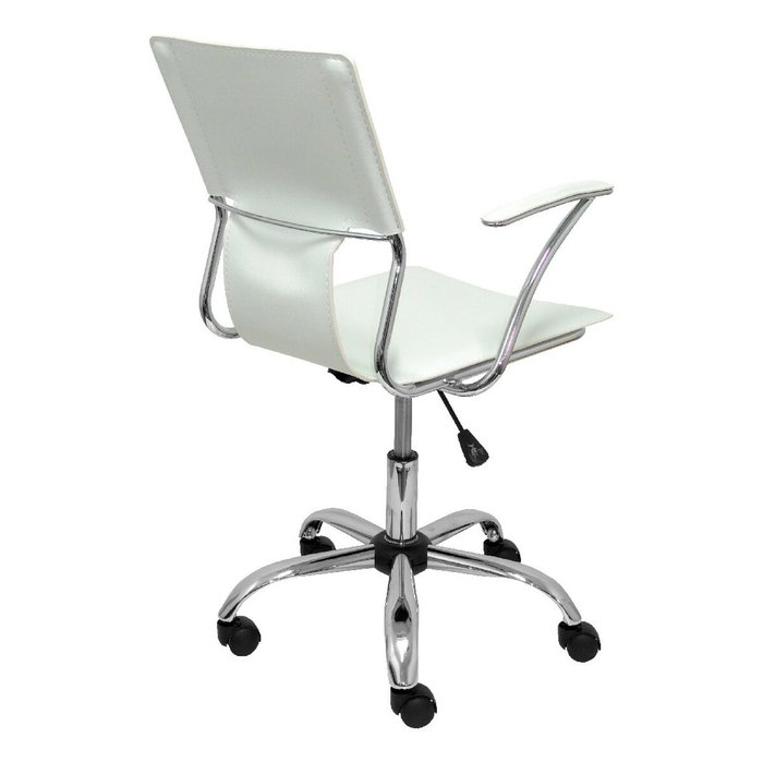 Piqueras y Crespo Silla Bogarra Giratoria con Brazos Fijos y Tapizado Símil Piel Blanco Piqueras y Crespo Silla Bogarra Giratoria con Brazos Fijos y Tapizado Símil Piel Blanco