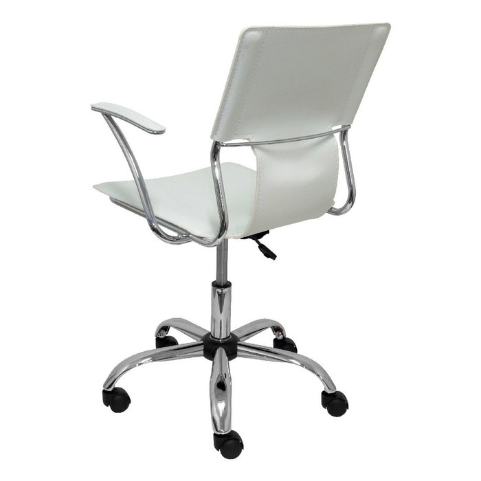 Piqueras y Crespo Silla Bogarra Giratoria con Brazos Fijos y Tapizado Símil Piel Blanco Piqueras y Crespo Silla Bogarra Giratoria con Brazos Fijos y Tapizado Símil Piel Blanco